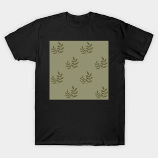 Avery  leaf stem sage olive woodland earth tones mushrooms toadstools T-Shirt